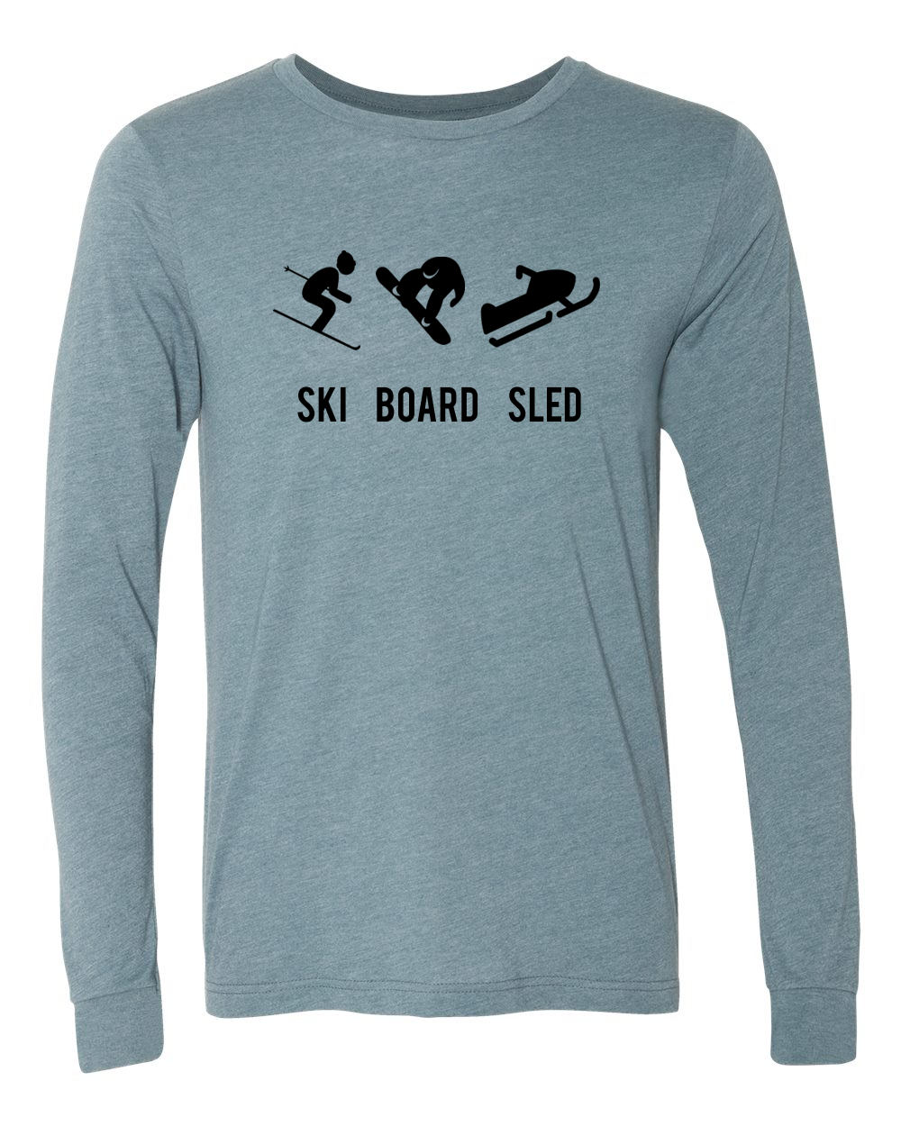 Ski Board Shred Long Sleeve Winter Sports T-shirt