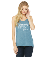 Load image into Gallery viewer, A Little Salty A Lot Sassy Florida Girl Flowy Racerback Tank