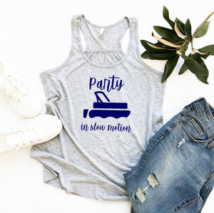 Party in Slow Motion Lake Living Ladies Flowy Tank